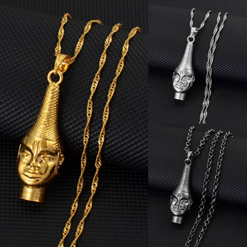 Benin Empire Mask Pendant necklace - Afrilege