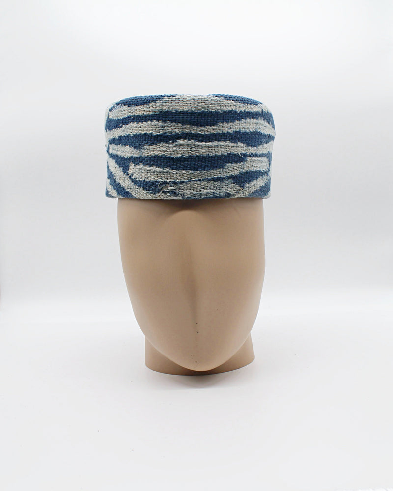 Authentic hand woven Ndop fabric hat for men - Afrilege