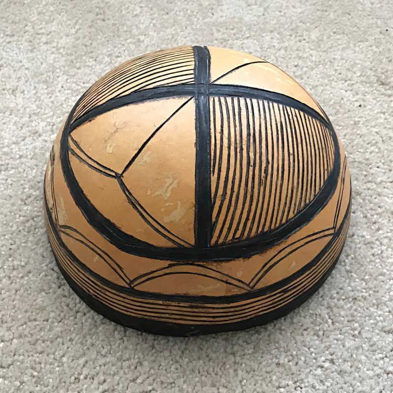 Hand-carved African Gourd Calabash Bowl - Afrilege