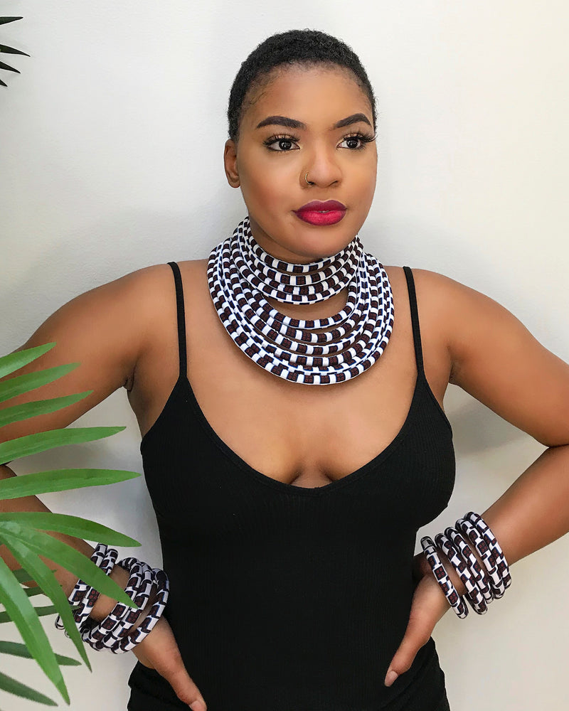 Abasi African print choker necklace - Afrilege