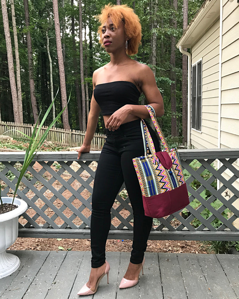 Nahili Kente African Print shoulder bag - Afrilege