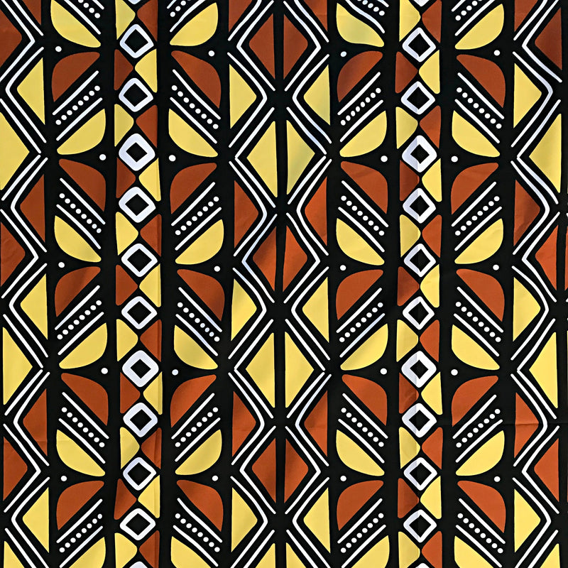 Toluwa Satin Silk Mudcloth print fabric - Afrilege