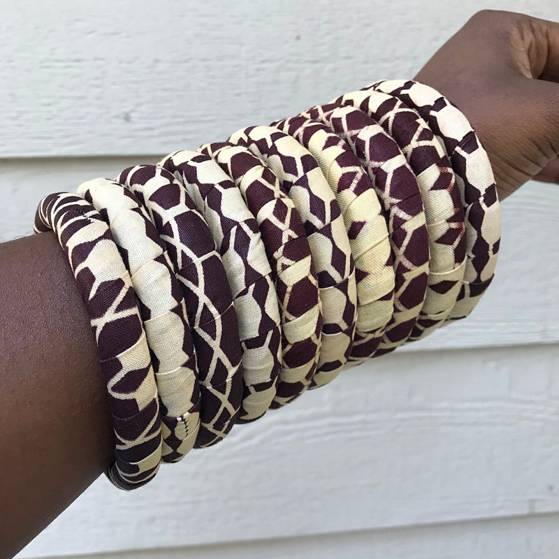 Aveye Small African Print Bangle Bracelets - Afrilege