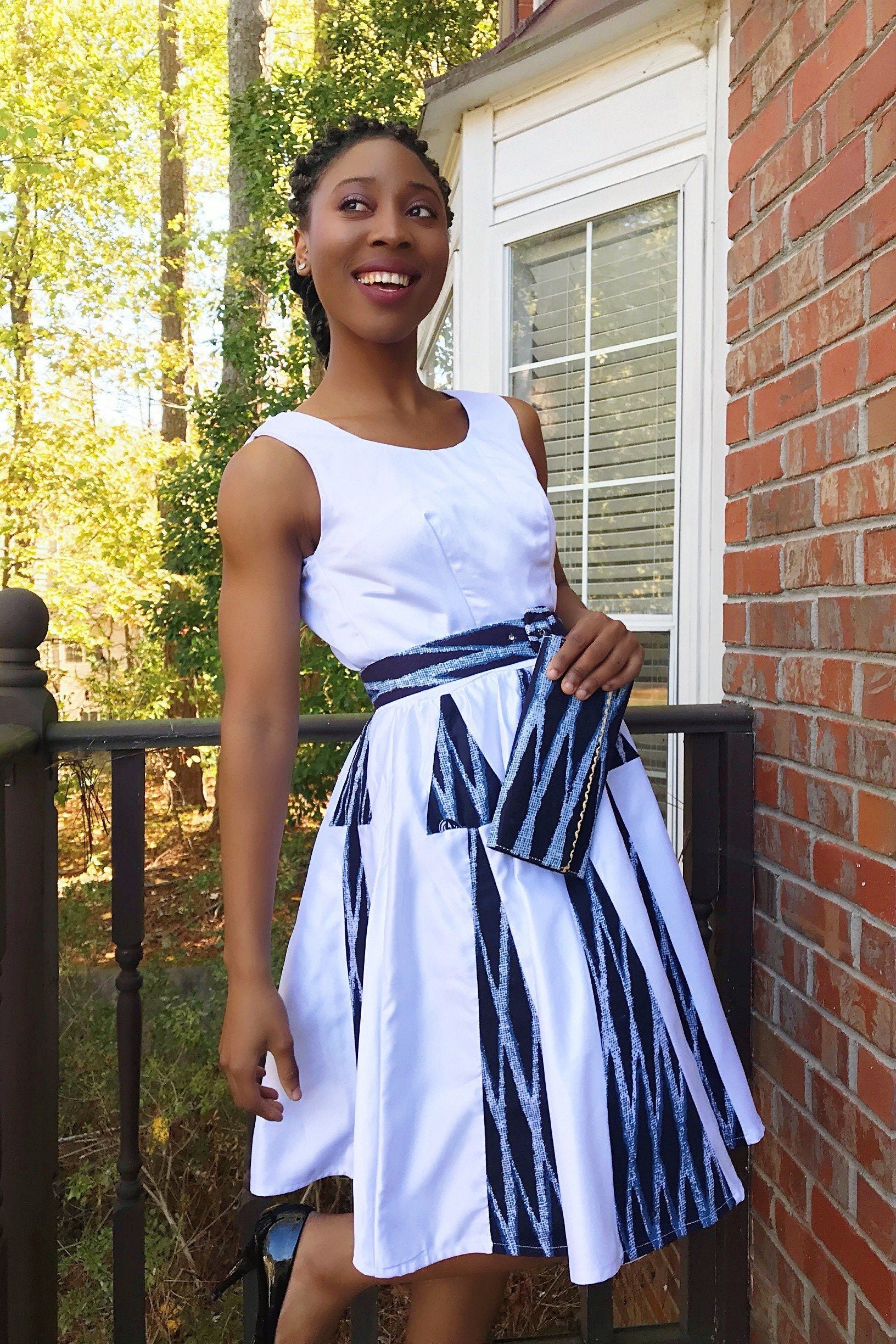 Bandjoun African Dress (White), M | Afrilege Bandjoun African Dress (White), M | Afrilege