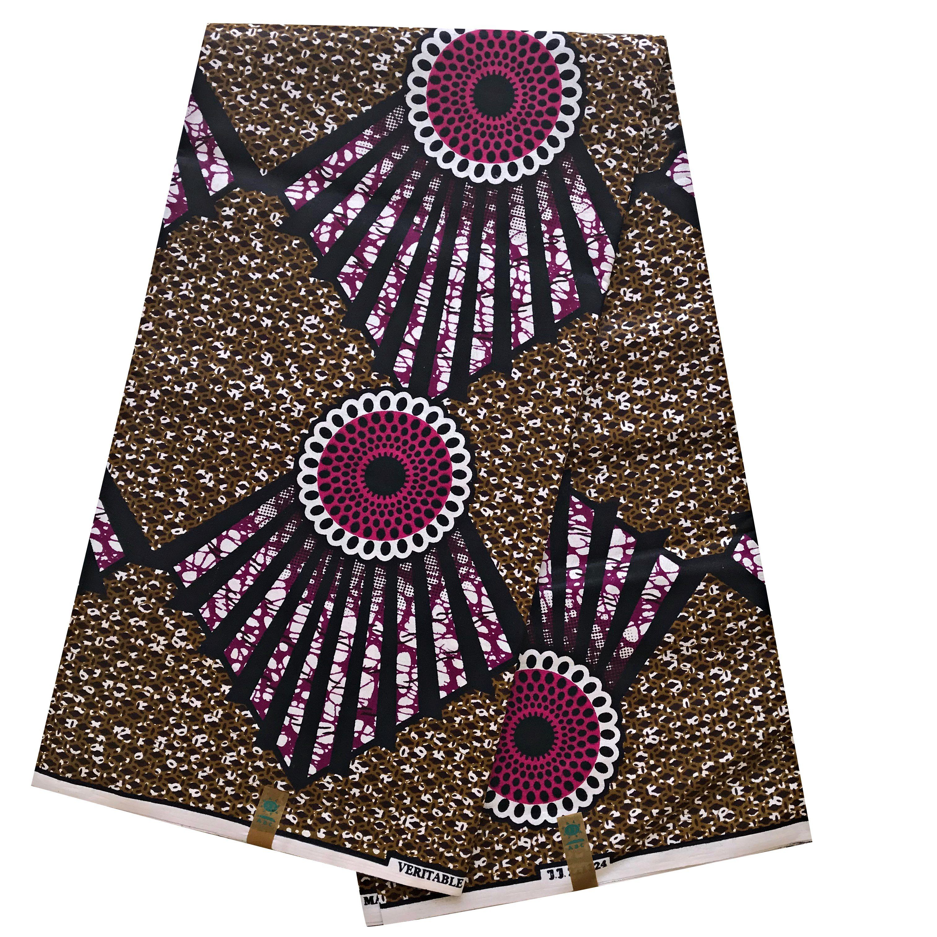 African Fabric Super Wax Print Pink Flowers Ankara Fabrics 