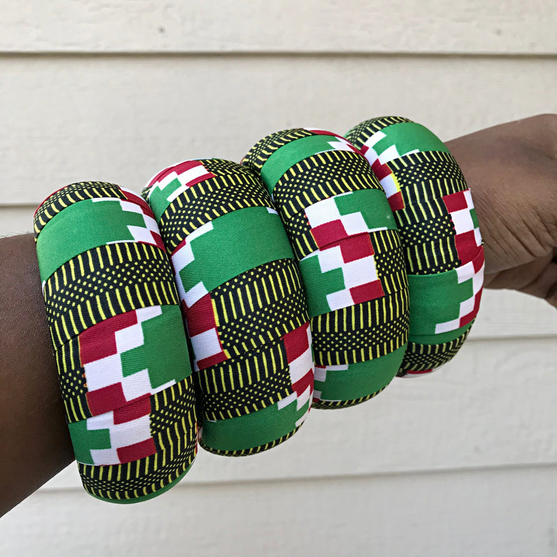 Neela African Print Bangle Bracelets - Afrilege