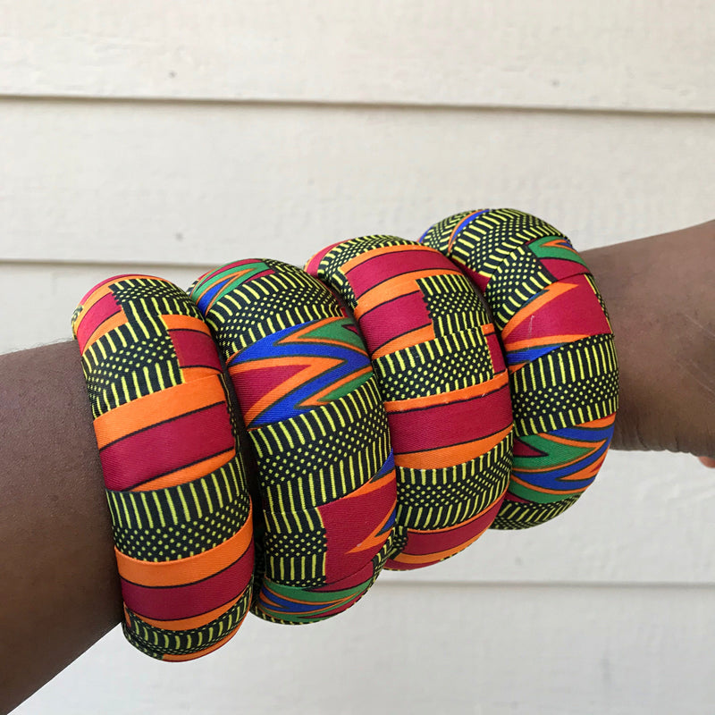 Neela African Print Bangle Bracelets - Afrilege
