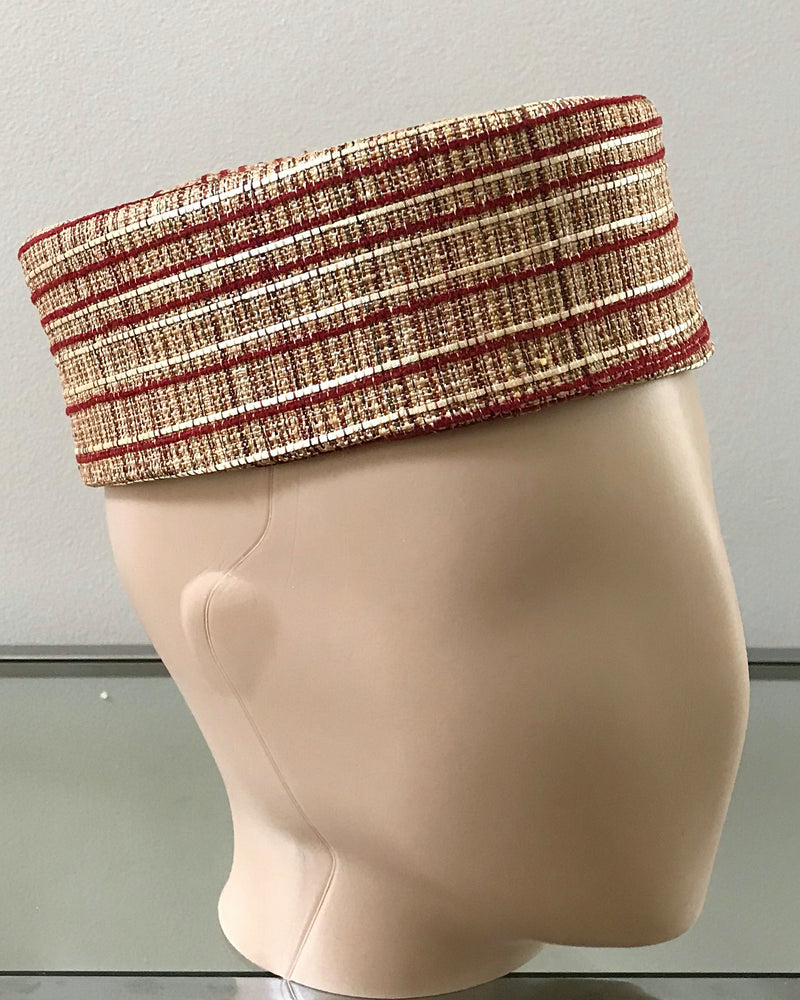 Straw Print  African Kufi hat for men - Afrilege