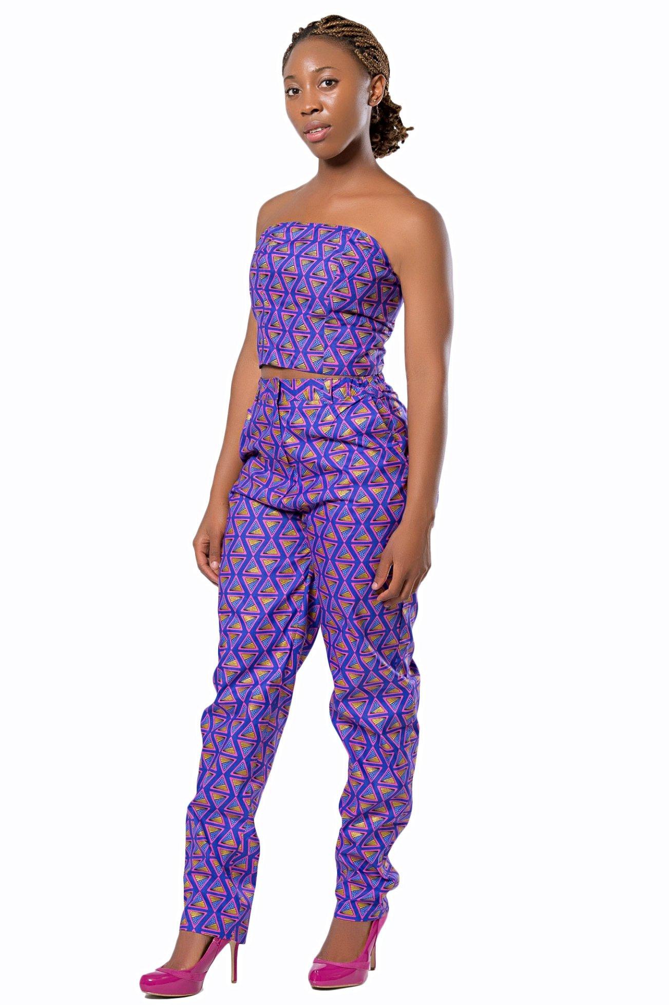 African Print Nina Women's Pants - Purple, 3XL | Afrilege African Print Nina Women's Pants - Purple, 3XL | Afrilege