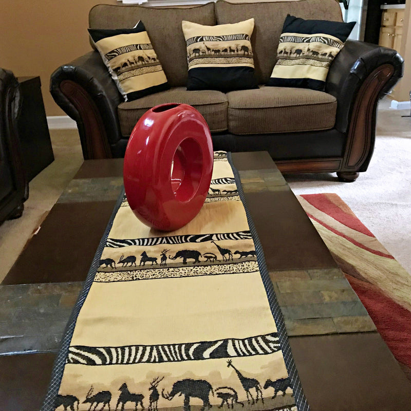 African Safari Decorative Pillow cushions - Brown / Black - Afrilege