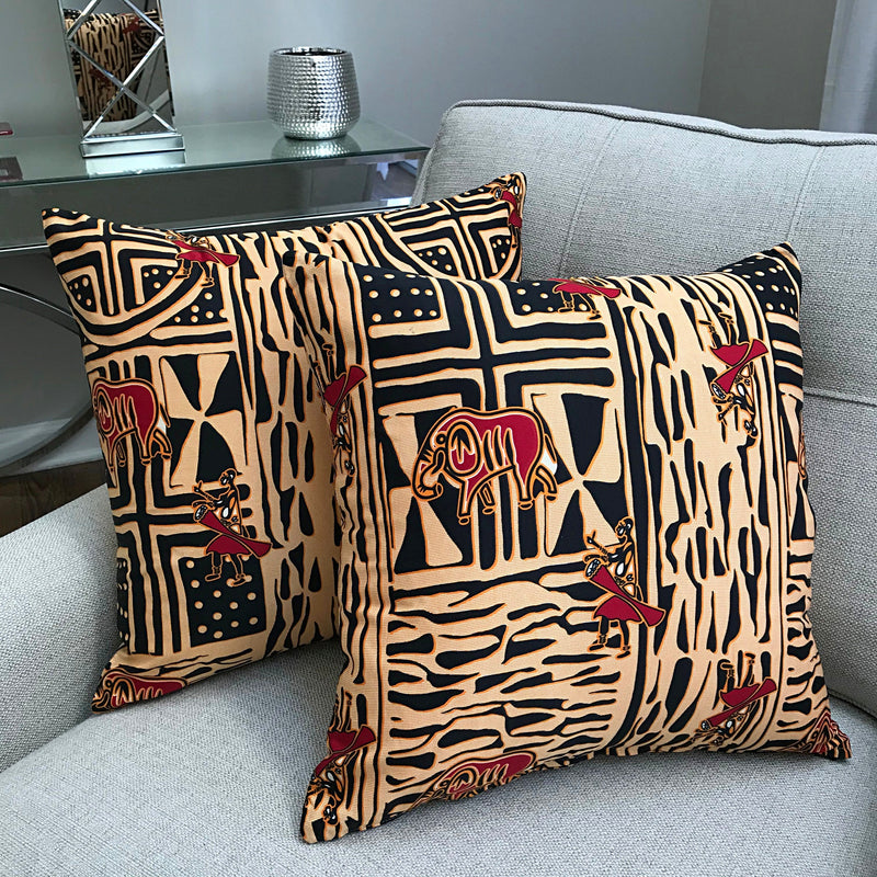 Bana Satin African Print Decorative Pillow Covers - Afrilege