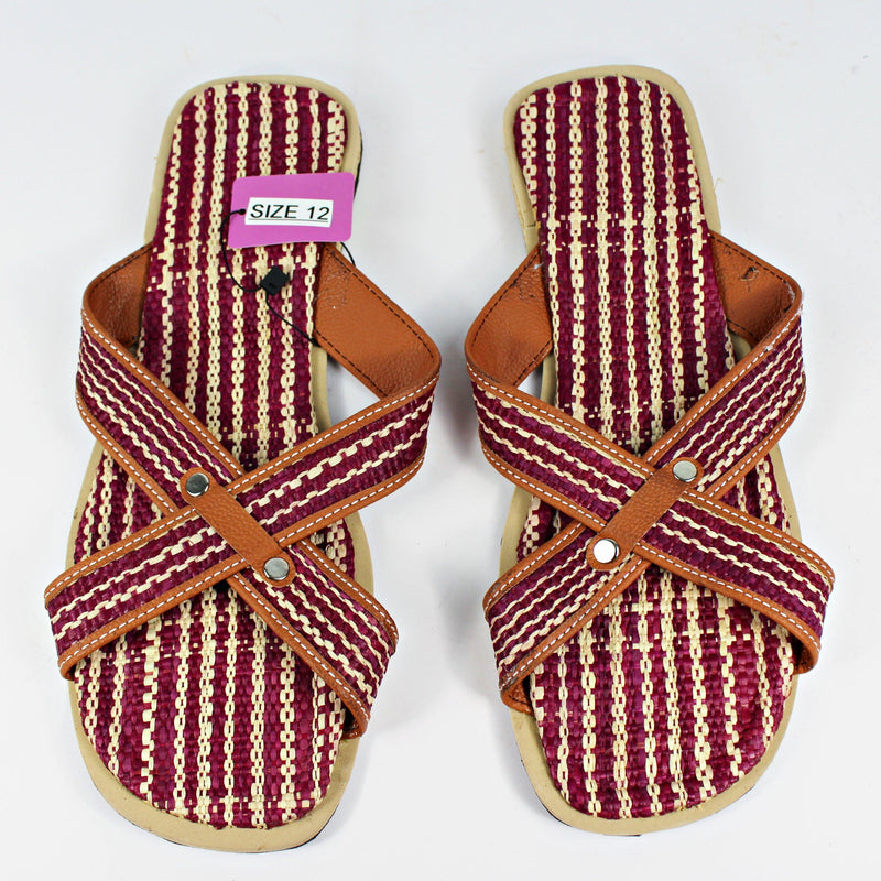 African Raffia Fibers Men's Sandals SIZE 12 - Afrilege