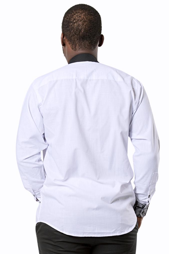 Ucha African Men Long Sleeve Shirt - white - Afrilege