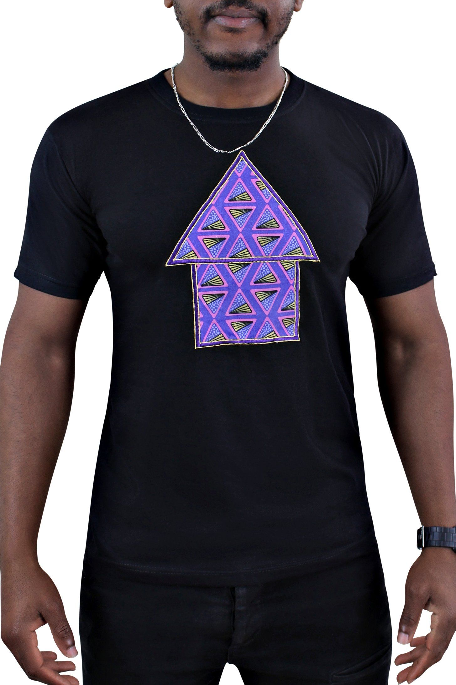 Nina Black African Hut Men T-shirt