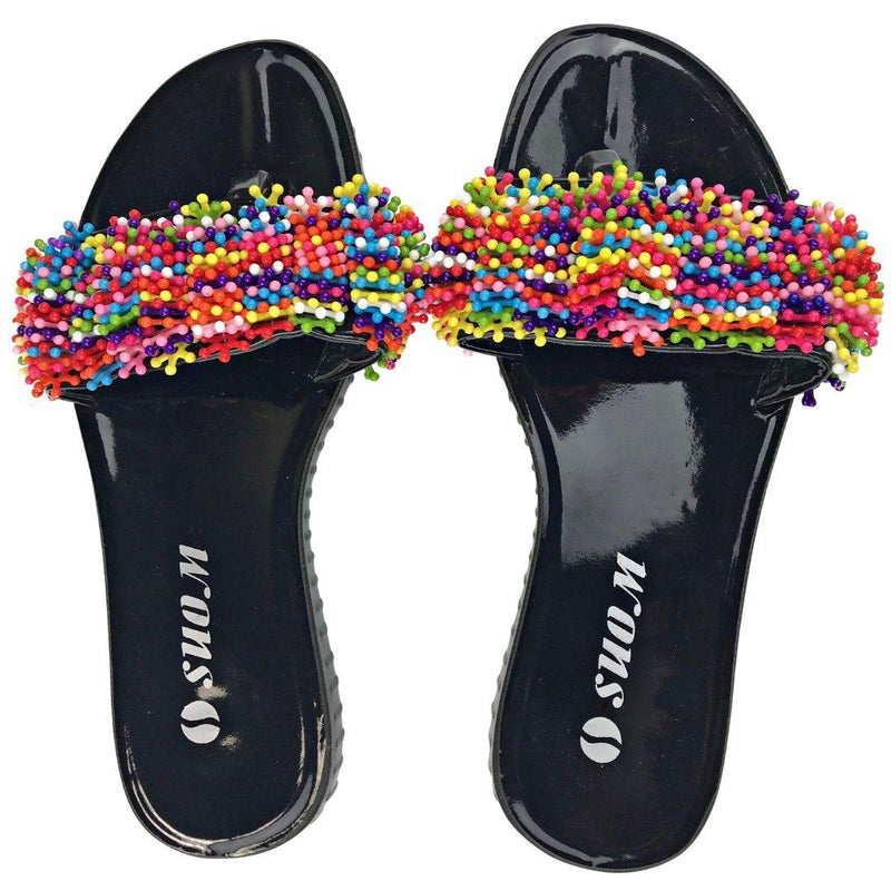 Colorful Beads Women African Sandals US 6.5-7 / EU 37 - Afrilege