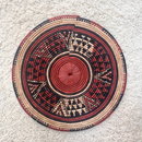 African Fulani Mbeedu Roundel Flat Woven Basket