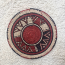 African Fulani Mbeedu Roundel Flat Woven Basket