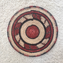 African Fulani Mbeedu Roundel Flat Woven Basket