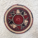 African Fulani Mbeedu Roundel Flat Woven Basket