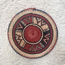 African Fulani Mbeedu Roundel Flat Woven Basket