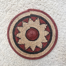 African Fulani Mbeedu Roundel Flat Woven Basket