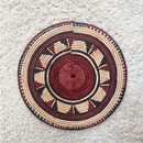 African Fulani Mbeedu Roundel Flat Woven Basket