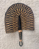 Burkina Faso Woven Hand Fan - Brown / Black