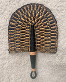 Burkina Faso Woven Hand Fan - Brown / Black