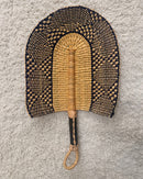 Burkina Faso Woven Hand Fan - Brown / Black