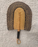 Burkina Faso Woven Hand Fan - Brown / Black