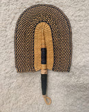Burkina Faso Woven Hand Fan - Brown / Black