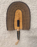Burkina Faso Woven Hand Fan - Brown / Black