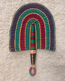Burkina Faso Woven Hand Fan - Blue / Red