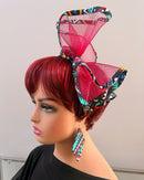 Lesedi African Print Mesh Fascinator Headband