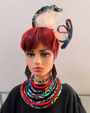 Lesedi African Print Mesh Fascinator Headband