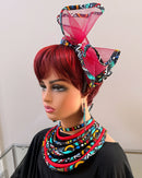 Lesedi African Print Mesh Fascinator Headband