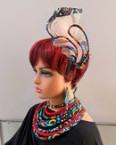 Lesedi African Print Mesh Fascinator Headband