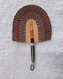 Burkina Faso Woven Hand Fan - Orange / Pink