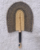 Burkina Faso Woven Hand Fan - Brown / Black