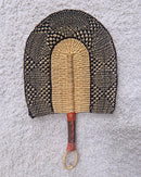 Burkina Faso Woven Hand Fan - Beige / Black