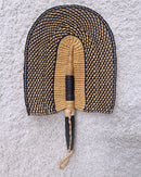 Burkina Faso Woven Hand Fan - Beige / Black