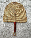 Burkina Faso Woven Hand Fan - Beige / Plain