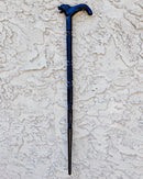 Lion head Ebony Wood Carved Walking Stick / Cane - Afrilege