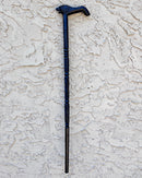 Lion head Ebony Wood Carved Walking Stick / Cane - Afrilege