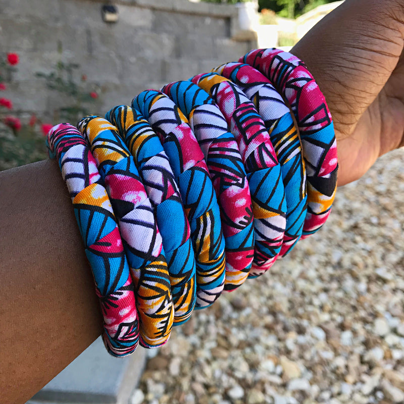 Cardia African Print Small Bangle Bracelets