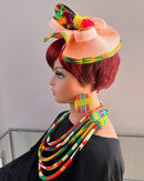 Deka African Print Fascinator Hair Clip Hat