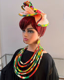 Deka African Print Fascinator Hair Clip Hat