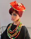 Deka African Print Fascinator Hair Clip Hat