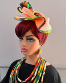 Deka African Print Fascinator Hair Clip Hat