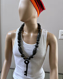 Handcrafted Ebony Wood Key Pendant African Necklace for men